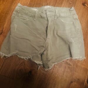 Olive Distressed Shorts